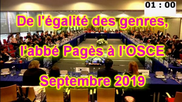 L'abbé Pagès dénonce à l'OSCE la promotion de l'égalité de genre